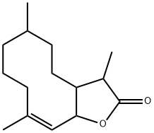 3a,4,5,6,7,8,9,11a-Octahydro-3,6,10-trimethylcyclodeca[b]furan-2(3H)-one Struktur