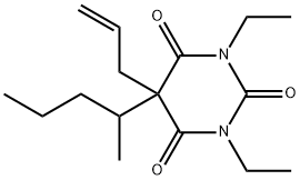 1,3-ジエチル-5-(1-メチルブチル)-5-(2-プロペニル)-2,4,6(1H,3H,5H)-ピリミジントリオン 化学構造式