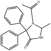 1-Acetyl-2-methyl-5,5-diphenyl-4-imidazolidinone Struktur