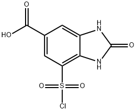 1H-Benzimidazole-5-carboxylic acid, 7-(chlorosulfonyl)-2,3-dihydro-2-oxo- Structure
