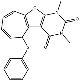 2H-Cyclohepta[4,5]furo[2,3-d]pyrimidine-2,4(3H)-dione,  1,5-dihydro-1,3-dimethyl-5-(phenylthio)-  (9CI) Structure