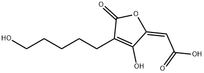 [(2E)-3-Hydroxy-4-(5-hydroxypentyl)-5-oxo-2,5-dihydrofuran-2-ylidene]acetic acid Structure