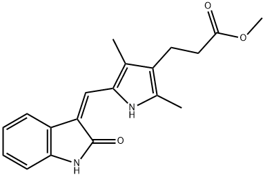 (Z)-Methyl3-(2,4-diMethyl-5-((2-oxoindolin- 3-ylidene)Methyl)-1H-pyrrol-3-yl)propanoate Structure