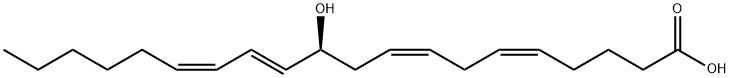 (5Z,8Z,11S,12E,14Z)-11-ヒドロキシ-5,8,12,14-イコサテトラエン酸 化学構造式