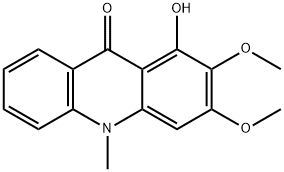 1-ヒドロキシ-2,3-ジメトキシ-10-メチルアクリジン-9(10H)-オン 化学構造式