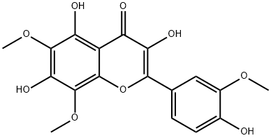 3,5,7-トリヒドロキシ-2-(4-ヒドロキシ-3-メトキシフェニル)-6,8-ジメトキシ-4H-1-ベンゾピラン-4-オン 化学構造式