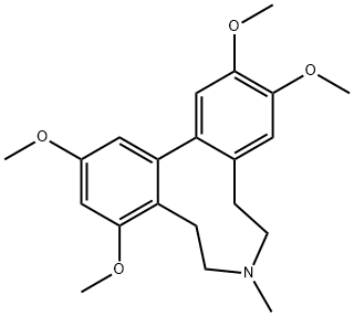 6,7,8,9-テトラヒドロ-2,3,10,12-テトラメトキシ-7-メチル-5H-ジベンゾ[d,f]アゾニン 化学構造式