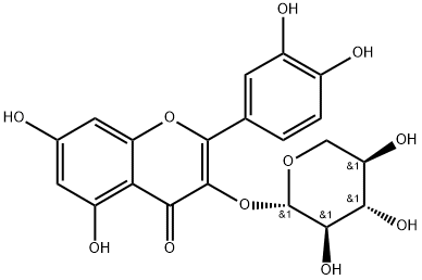 槲皮素-3-D-木糖甙, 549-32-6, 结构式