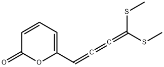6-[4,4-ビス(メチルチオ)-1,2,3-ブタントリエン-1-イル]-2H-ピラン-2-オン 化学構造式