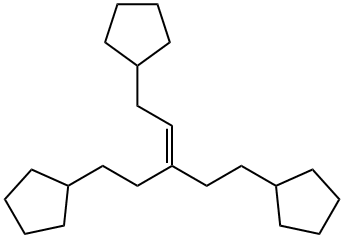 1,5-Dicyclopentyl-3-(2-cyclopentylethyl)-2-pentene Struktur
