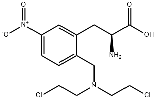 3-[2-[[ビス(2-クロロエチル)アミノ]メチル]-5-ニトロフェニル]-2-アミノプロピオン酸 化学構造式