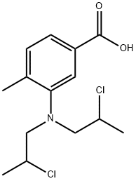 3-[ビス(2-クロロプロピル)アミノ]-4-メチル安息香酸 化学構造式