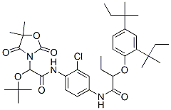 2'-氯-4'-[2-(2,4-叔戊基苯氧基)丁酰氨基]-4,4-二甲基-2-(5,5-二甲基-2,4-二氧代-3-恶唑烷基)-3-氧杂-N-戊酰苯胺 结构式