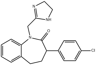 2,3,4,5-Tetrahydro-3-(p-chlorophenyl)-1-[(2-imidazolin-2-yl)methyl]-1H-1-benzazepin-2-one 结构式