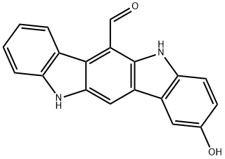 5,11-Dihydro-2-hydroxyindolo[3,2-b]carbazole-6-carboxaldehyde 结构式