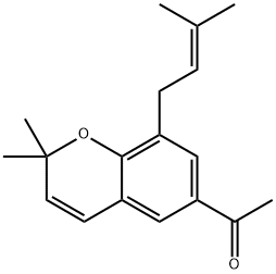 6-Acetyl-2,2-dimethyl-8-(3-methyl-2-butenyl)-2H-1-benzopyran 结构式