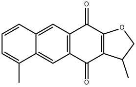 2,3-ジヒドロ-3,6-ジメチルアントラ[2,3-b]フラン-4,11-ジオン 化学構造式