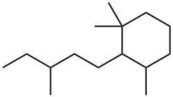 Cyclohexane,1,1,3-trimethyl-2-(3-methylpentyl)- 结构式