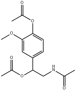 Acetic acid 2-(acetylamino)-1-[4-(acetyloxy)-3-methoxyphenyl]ethyl ester Struktur