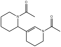 1-アセチル-5-(1-アセチル-2-ピペリジニル)-1,2,3,4-テトラヒドロピリジン 化学構造式