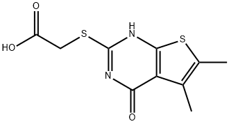 (4-羟基-5,6-二甲基-噻吩并[2,3-D]嘧啶-2-基磺酰基)-乙酸, 54968-60-4, 结构式