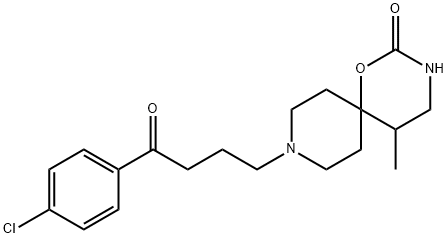 9-[3-(p-Chlorobenzoyl)propyl]-5-methyl-1-oxa-3,9-diazaspiro[5.5]undecan-2-one 结构式