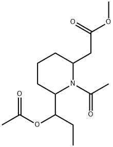 1-Acetyl-6-[1-(acetyloxy)propyl]piperidine-2-acetic acid methyl ester 结构式