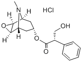 (S)-α-(ヒドロキシメチル)ベンゼン酢酸(1α,2β,4β,5α,7β)-9-メチル-3-オキサ-9-アザトリシクロ[3.3.1.02,4]ノナン-7-イル·塩酸塩 化学構造式
