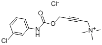 [4-[(3-クロロフェニルカルバモイル)オキシ]-2-ブチン-1-イル]トリメチルアミニウム·クロリド 化学構造式
