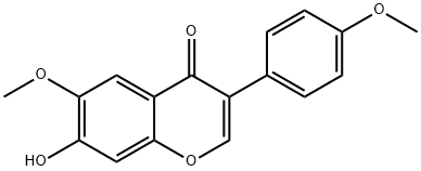 7-ヒドロキシ-6-メトキシ-3-(4-メトキシフェニル)-4H-1-ベンゾピラン-4-オン 化学構造式