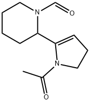 1-アセチル-5-(1-ホルミルピペリジン-2-イル)-2,3-ジヒドロ-1H-ピロール 化学構造式