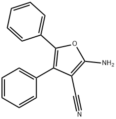2-アミノ-4,5-ジフェニルフラン-3-カルボニトリル 化学構造式