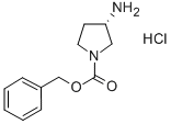 (S)-3-アミノ-1-カルボベンゾキシピロリジン塩酸塩 化学構造式