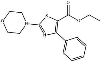 2-Morpholin-4-yl-4-phenyl-thiazole-5-carboxylic	acid	ethyl	ester 化学構造式