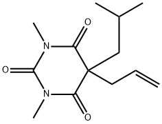 1,3-ジメチル-5-(2-メチルプロピル)-5-(2-プロペニル)-2,4,6(1H,3H,5H)-ピリミジントリオン 化学構造式