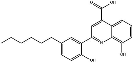 2-(2-hydroxy-5-n-hexylphenyl)-8-quinolinol-4-carboxylic acid Structure