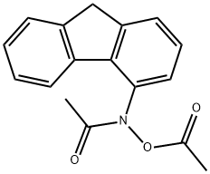N-アセチルオキシ-N-(9H-フルオレン-4-イル)アセトアミド 化学構造式