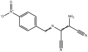 2-Amino-3-[[(4-nitrophenyl)methylene]amino]-2-butenedinitrile Struktur