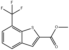 7-(トリフルオロメチル)-1-ベンゾチオフェン-2-カルボン酸メチル 化学構造式