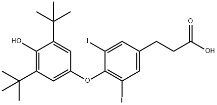4-[3,5-ビス(1,1-ジメチルエチル)-4-ヒドロキシフェノキシ]-3,5-ジヨードベンゼンプロパン酸 化学構造式