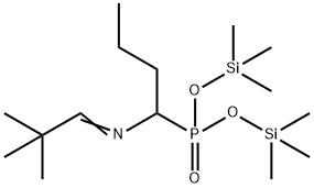 [1-[(2,2-ジメチルプロピリデン)アミノ]ブチル]ホスホン酸ビス(トリメチルシリル) 化学構造式