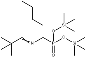 [1-[(2,2-ジメチルプロピリデン)アミノ]ペンチル]ホスホン酸ビス(トリメチルシリル) 化学構造式