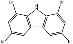 1,3,6,8-テトラブロモカルバゾール 化学構造式