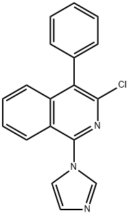 3-クロロ-1-(1H-イミダゾール-1-イル)-4-フェニルイソキノリン 化学構造式
