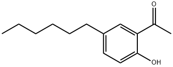 1-(5-ヘキシル-2-ヒドロキシフェニル)エタン-1-オン 化学構造式