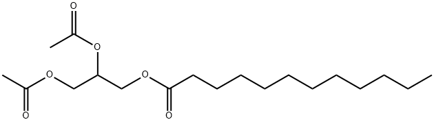 ドデカン酸2,3-ビス(アセチルオキシ)プロピル 化学構造式