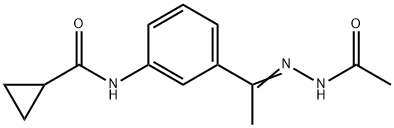 Acetic acid, [1-[3-[(cyclopropylcarbonyl)amino]phenyl]ethylidene]hydrazide Struktur