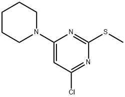 4-氯-2-甲硫基-6-(1-哌啶基)嘧啶 结构式
