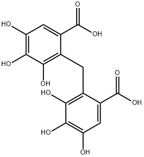3,3',4,4',5,5'-hexahydroxy-2,2'-methylenedi(benzoic acid)  Struktur