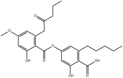 4-[2-(2-Oxopentyl)-4-methoxy-6-hydroxybenzoyloxy]-6-pentylsalicylic acid Struktur